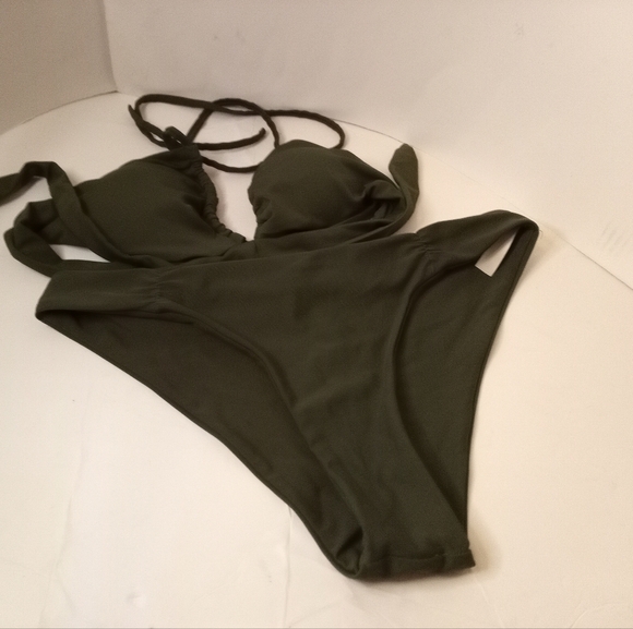 Beachsissi Women's Large 12/14 Olive Green Bikini Two Piece - Picture 3 of 5